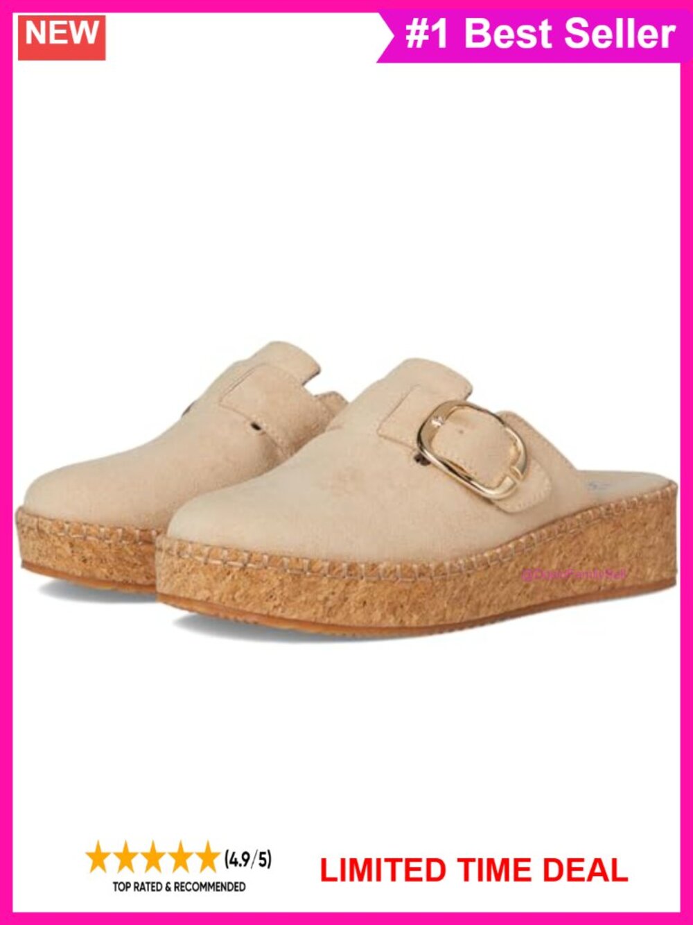 Skechers Rosey Rise on Parade Clog Vegan Suede Memory Foam Cork Platform